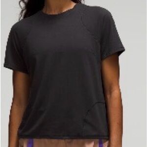 lululemon athletica lightweight cinched hem hiking  Short Sleeve Tee black 6